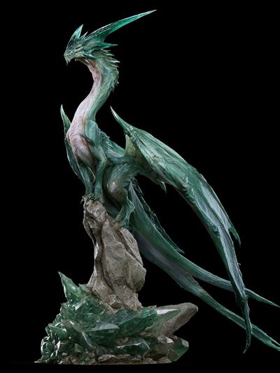 Crystal Dragon Sculpture Print.