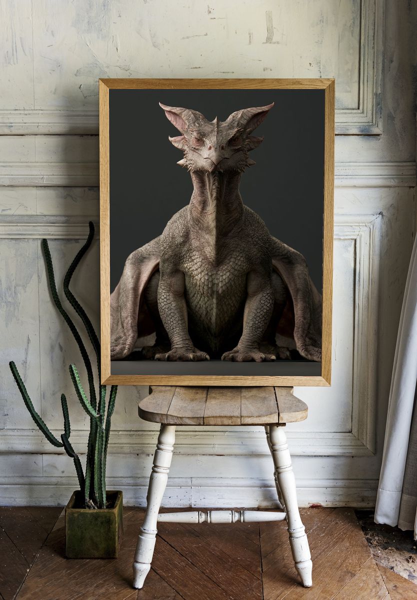 Dragon Portrait Fantasy Print. room preview