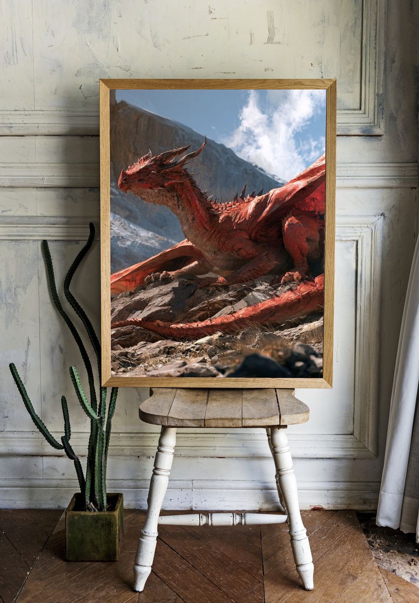 Red Dragon Mountain Print. — room view 1