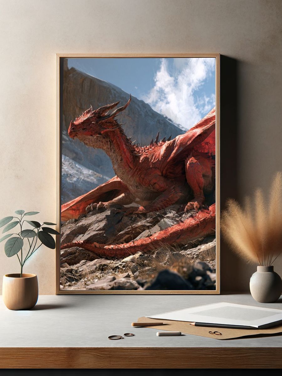 Red Dragon Mountain Print. — room view 2