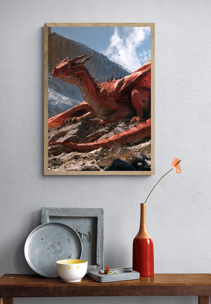 Red Dragon Mountain Print. — room view 3