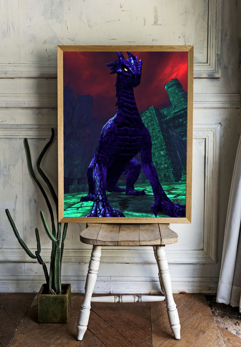 Dark Dragon Fantasy Poster. — room view 1