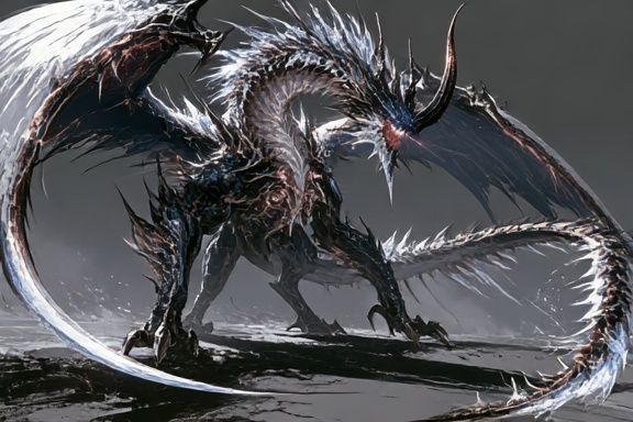Shadow Dragon Digital Art Poster. poster — illustration art