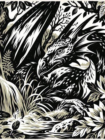 Dragon Forest Ink Poster. poster print