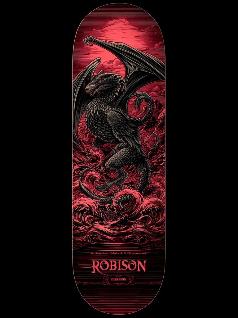 Crimson Dragon Fantasy Poster. poster — illustration art