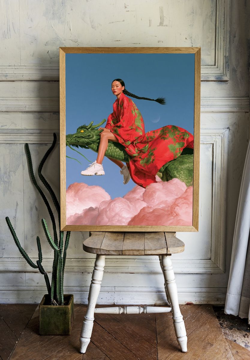 Dragon Rider Fashion Poster. room preview