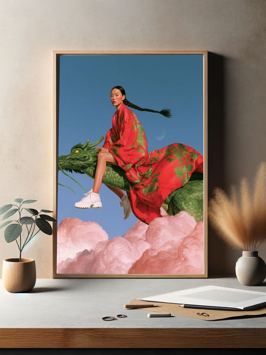 Dragon Rider Fashion Poster. — room view 2