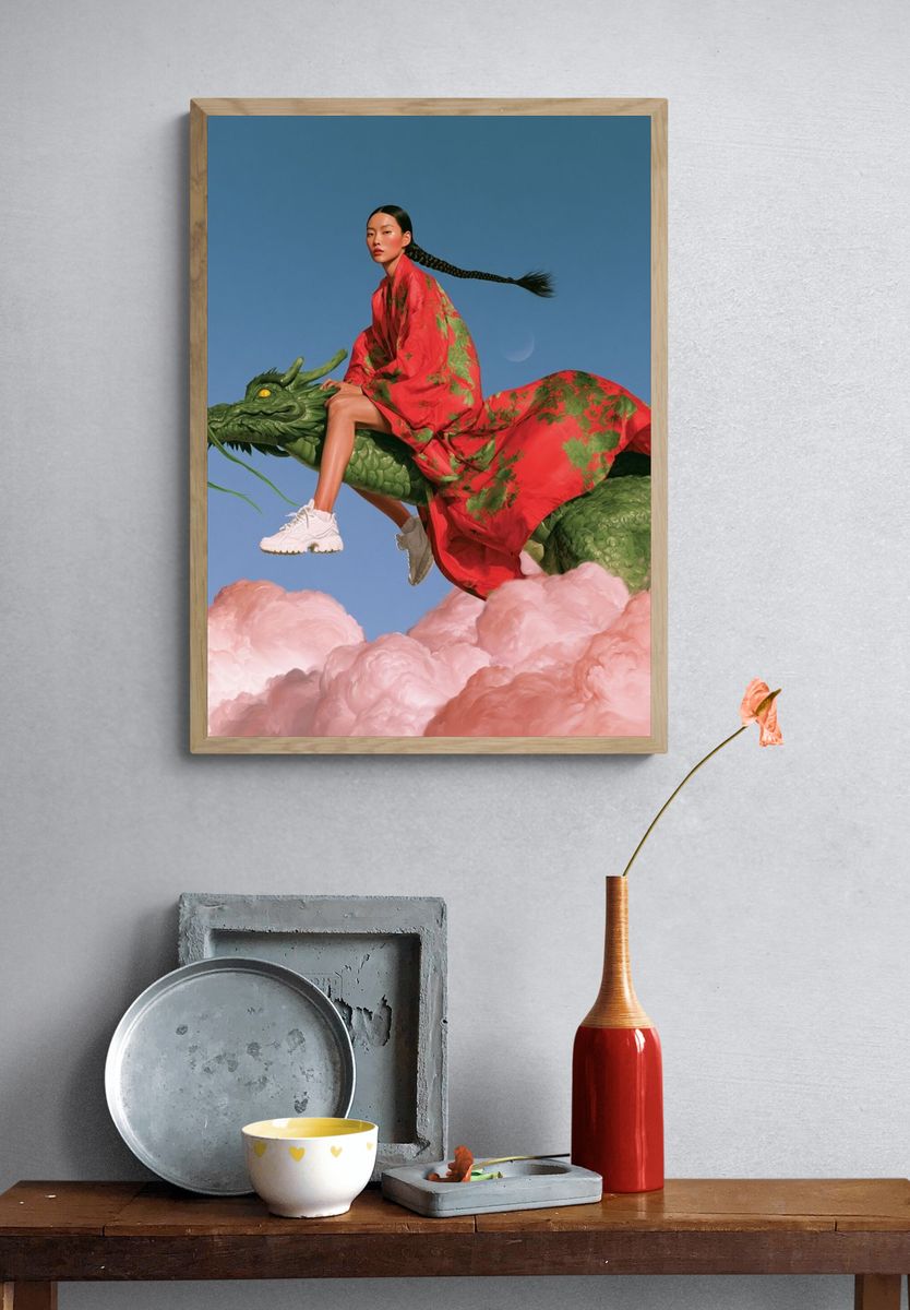 Dragon Rider Fashion Poster. — room view 3