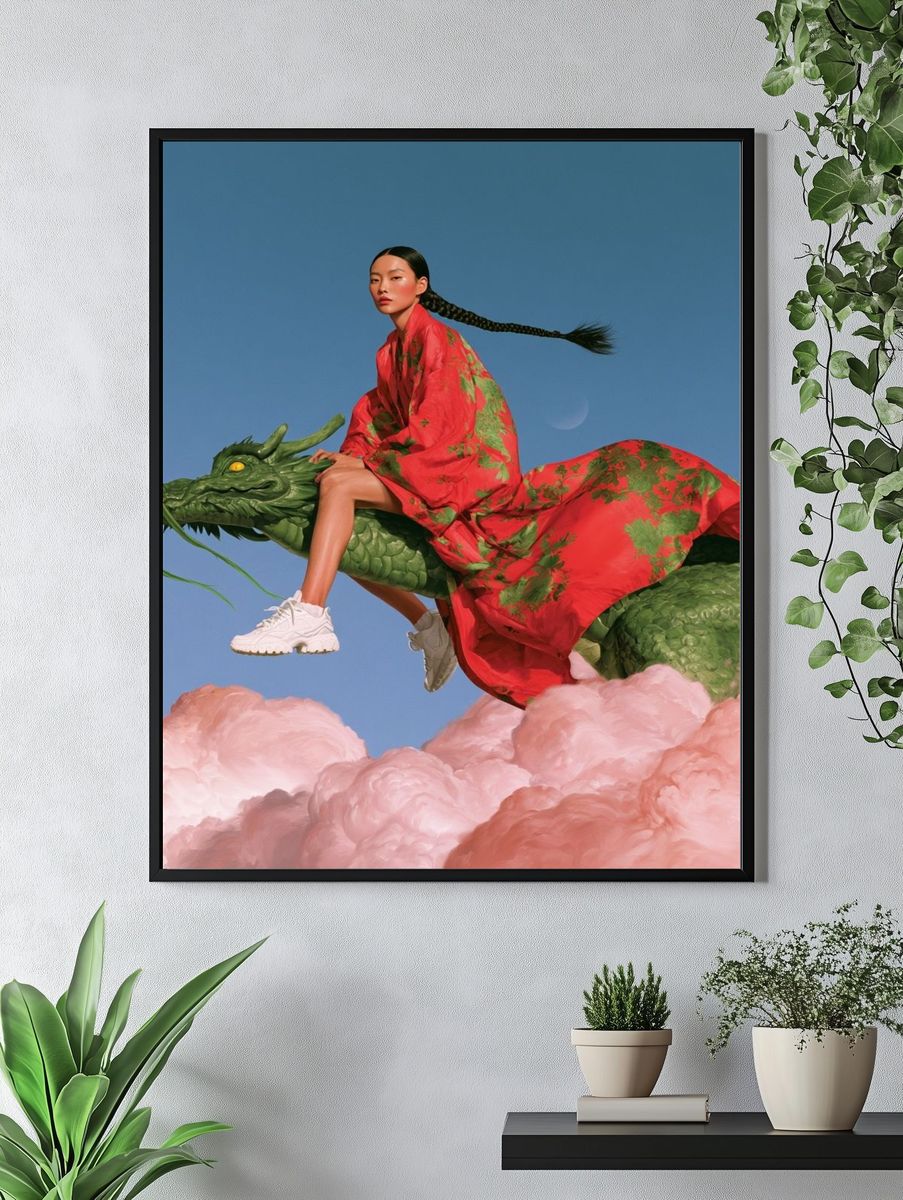 Dragon Rider Fashion Poster. — room view 4