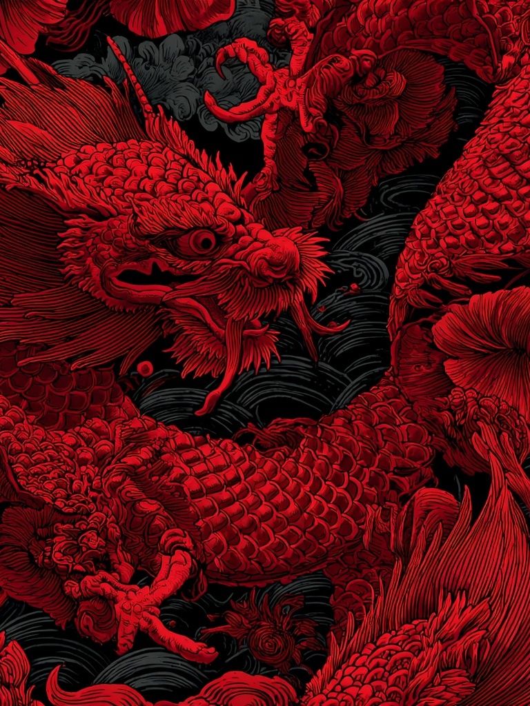 Red Dragon — Japanese Style Print. poster detail