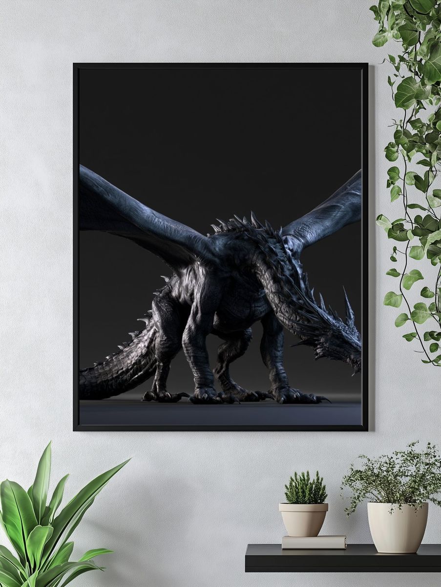 Dark Dragon Fantasy Art Print. — room view 4