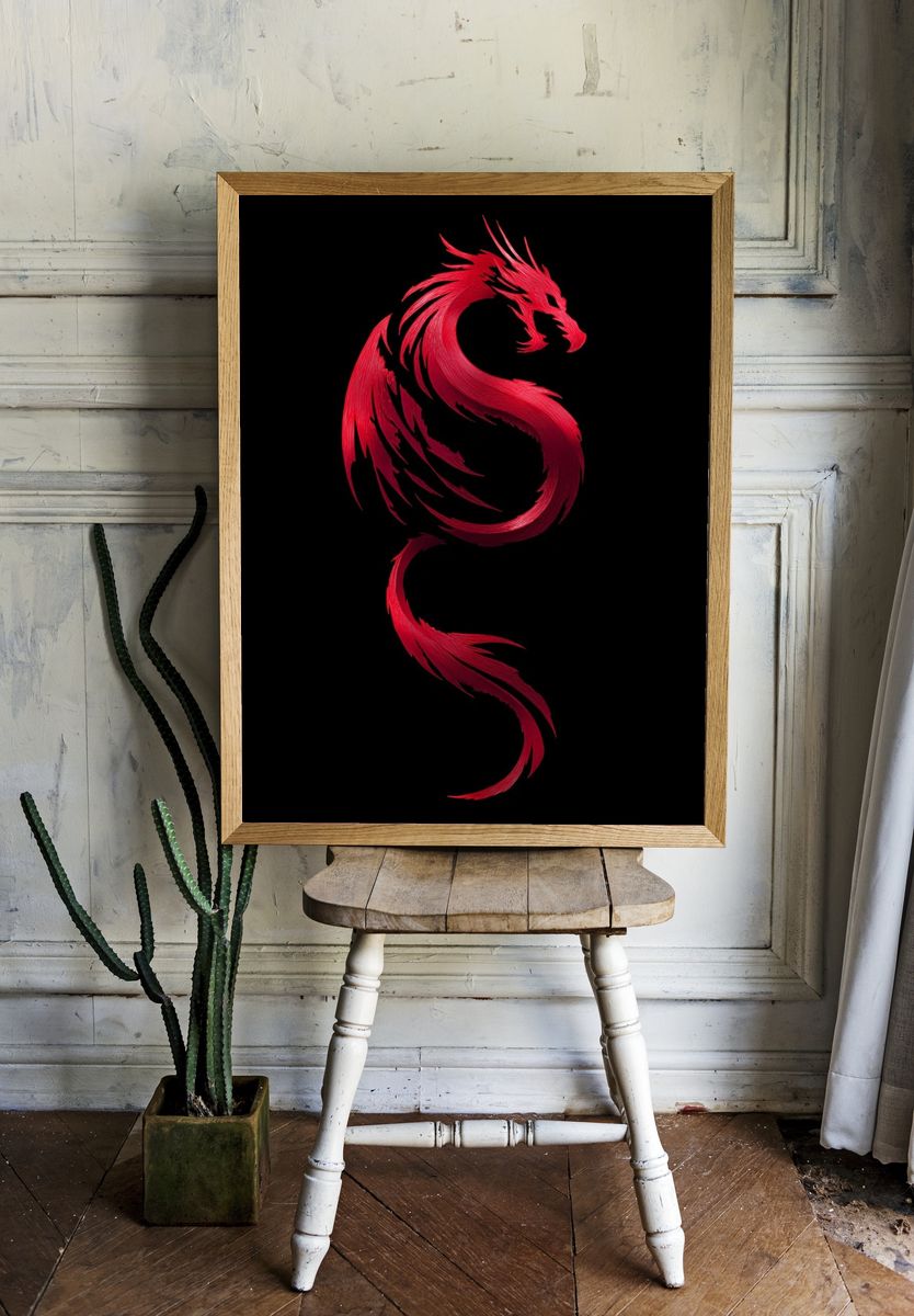 Red Dragon — Illustration Print room preview