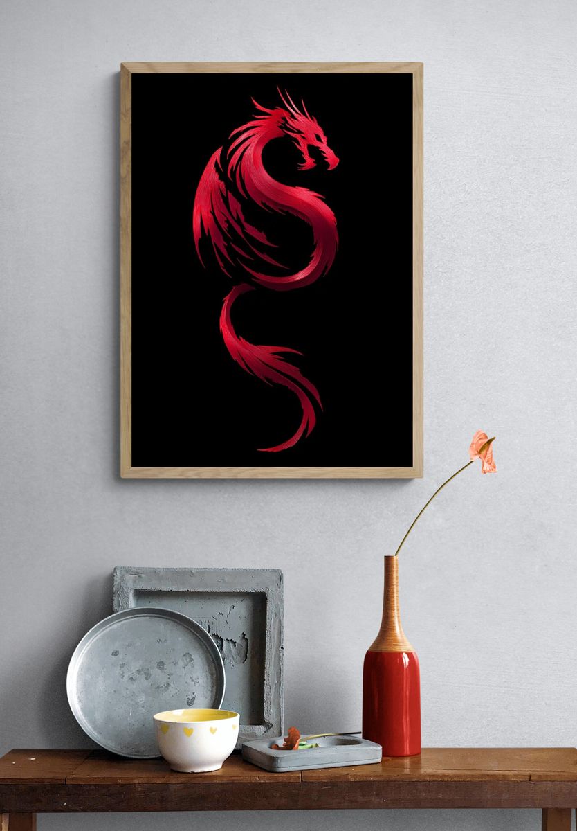 Red Dragon — Illustration Print. — room view 3