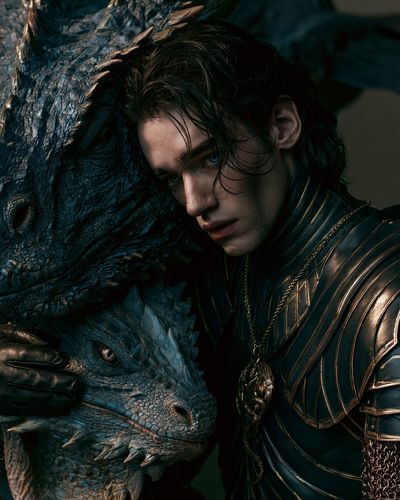 Dragon Rider Fantasy Portrait Poster. poster