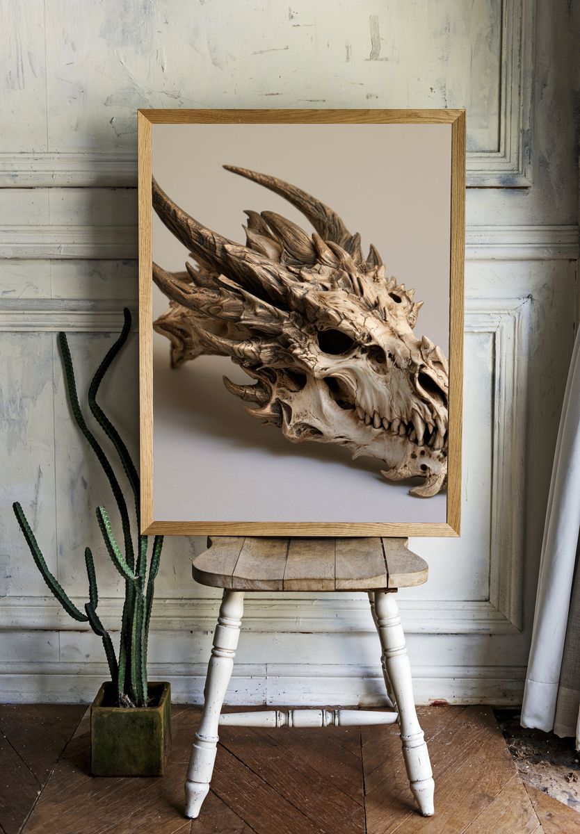 Dragon Skull Photography Poster. — room view 1