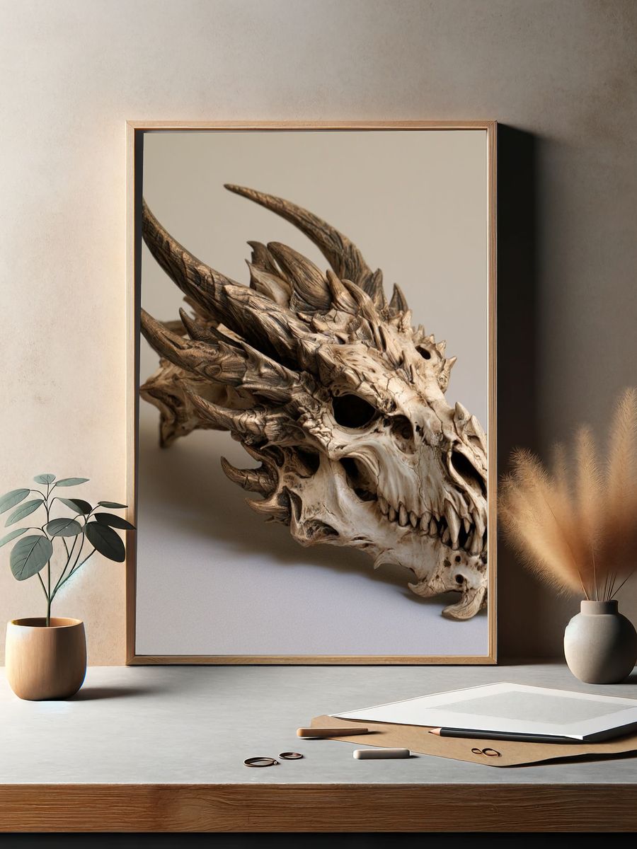 Dragon Skull Photography Poster. — room view 2