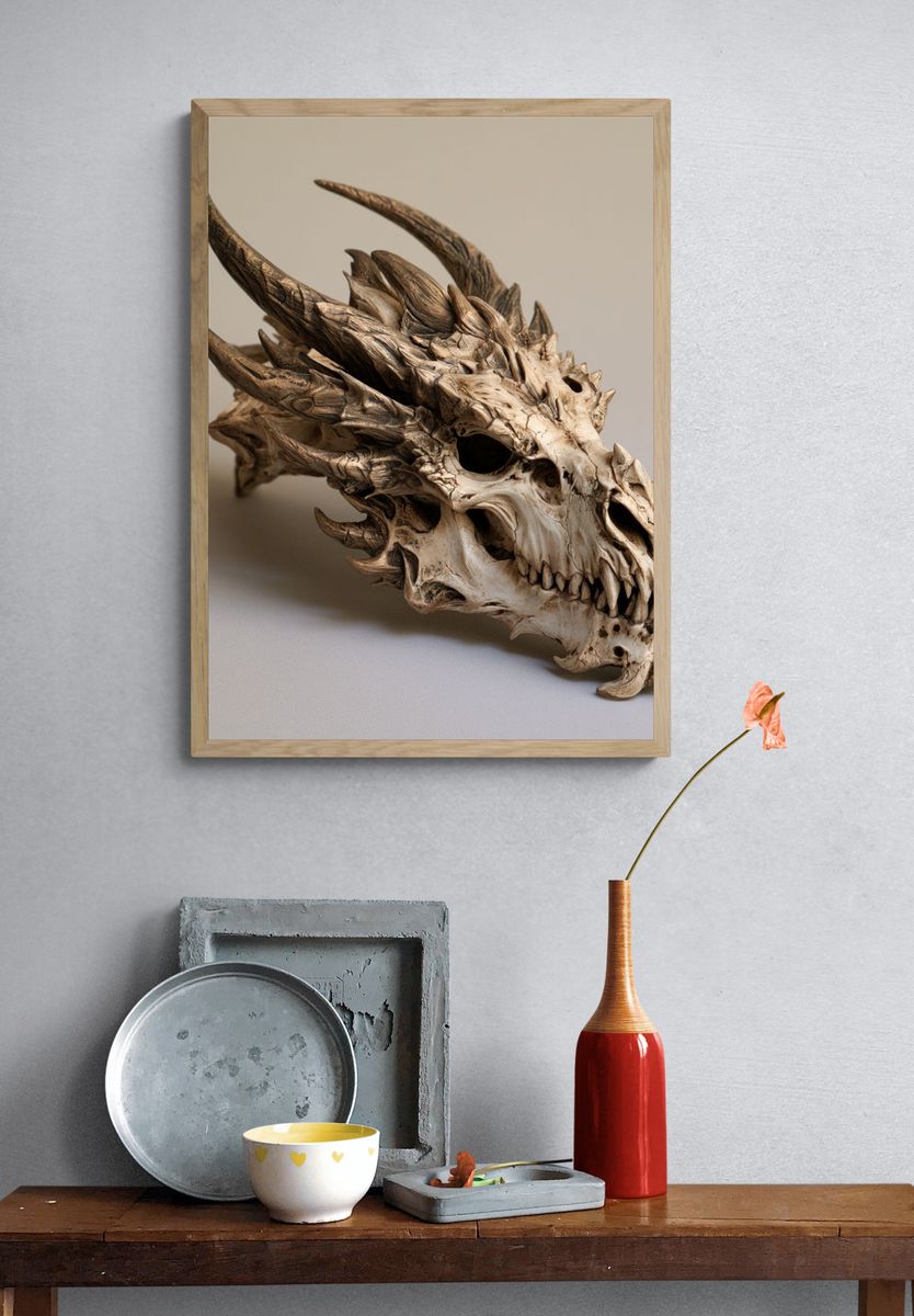 Dragon Skull Photography Poster. — room view 3