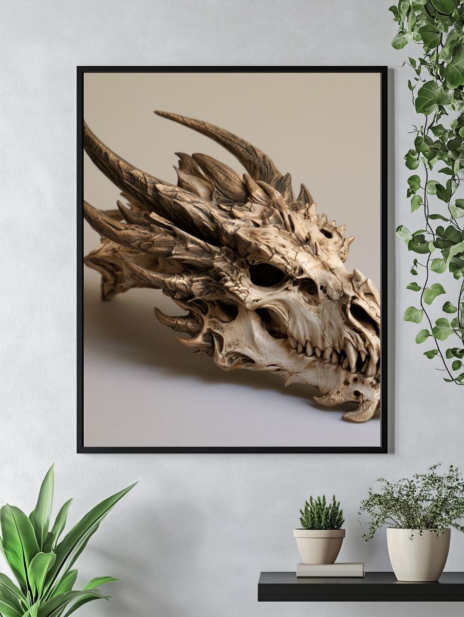 Dragon Skull Photography Poster. — room view 4