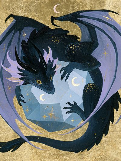 Celestial Dragon Illustration Poster. poster