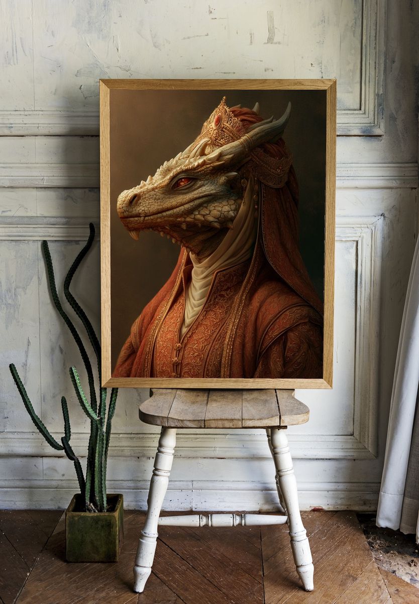 Dragon Queen Portrait Print. — room view 1