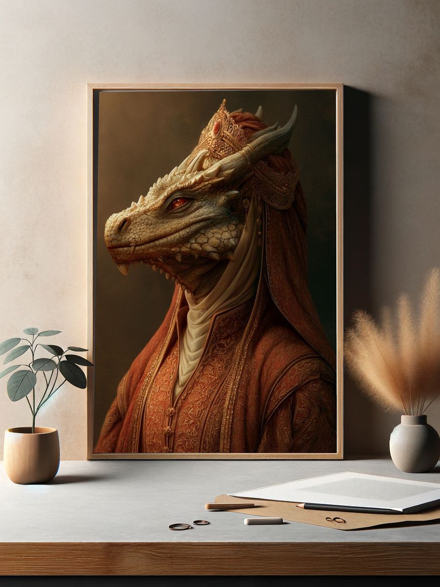Dragon Queen Portrait Print. — room view 2