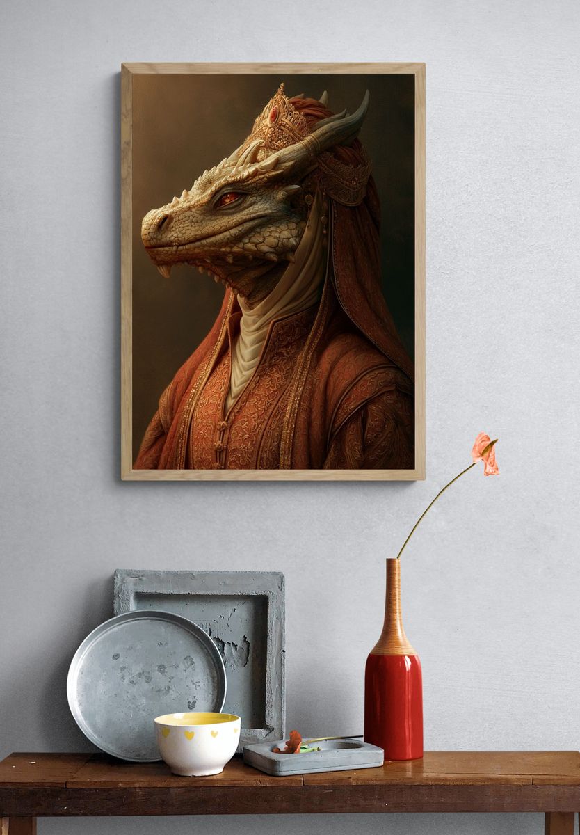 Dragon Queen Portrait Print. — room view 3