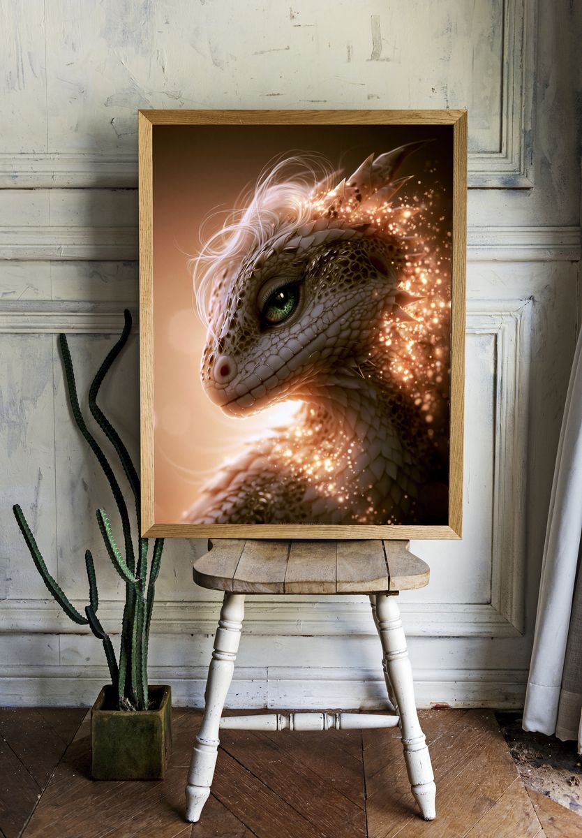 Fantasy Dragon Portrait Poster. room preview