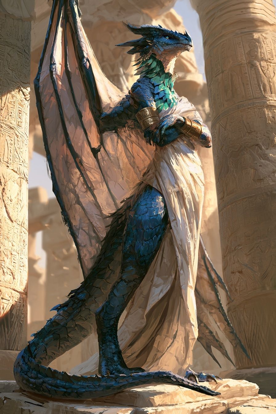 Dragon Statue Fantasy Illustration Poster. poster — illustration art
