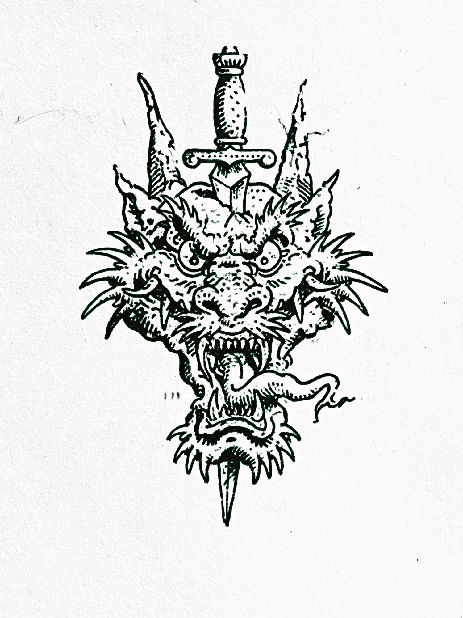 Dragon Sword Ink Print. poster detail