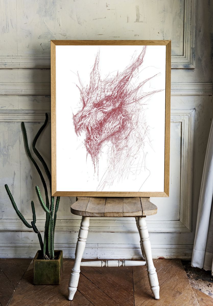 Dragon Head — Illustration Print. room preview