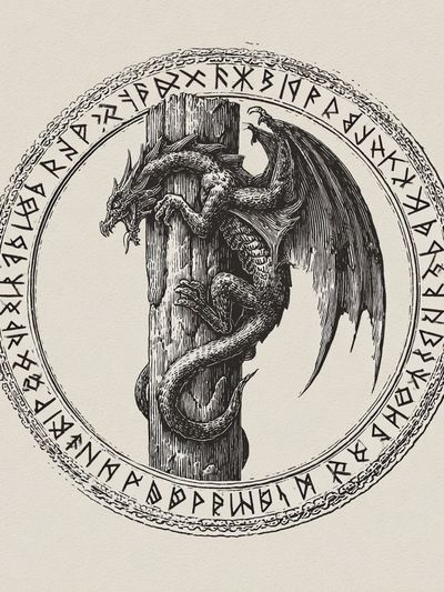 Dragon Rune Illustration Poster. poster
