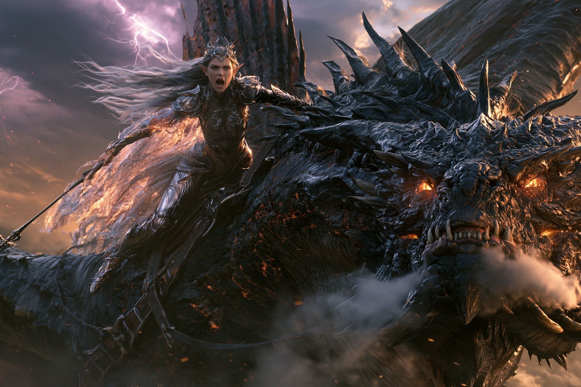 Dragon Rider Fantasy Illustration Poster. poster — illustration art