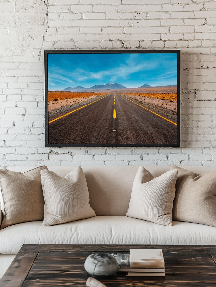 Desert Road with Mountains — Photography Print room preview