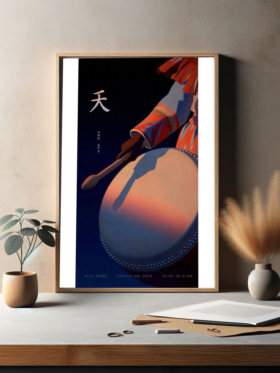 Drummer's Rhythm — Illustration Print. — room view 2