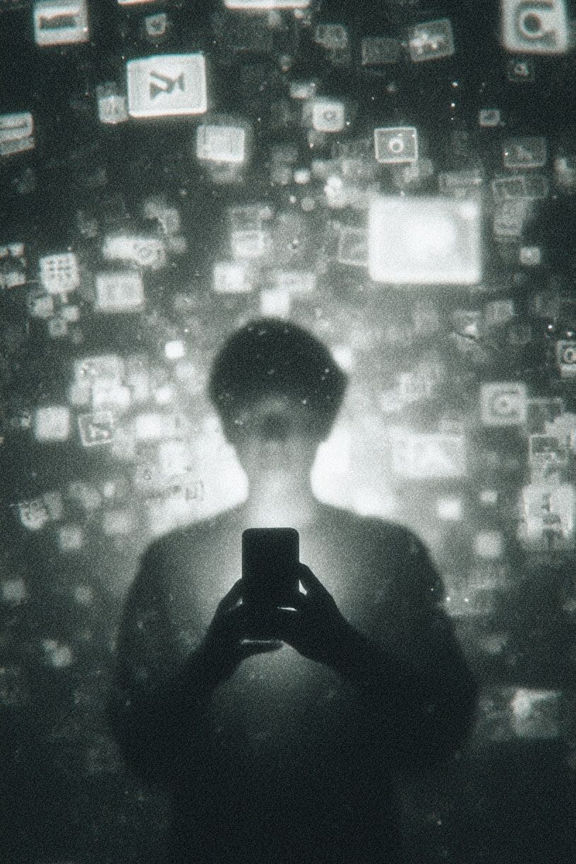 Digital Reflection Silhouette Print. poster — photography art