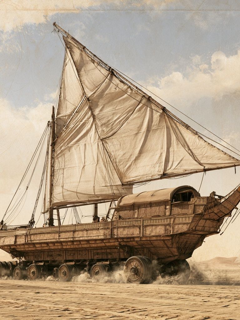 Desert Sail Ship Surrealism Poster. poster — fine-art art