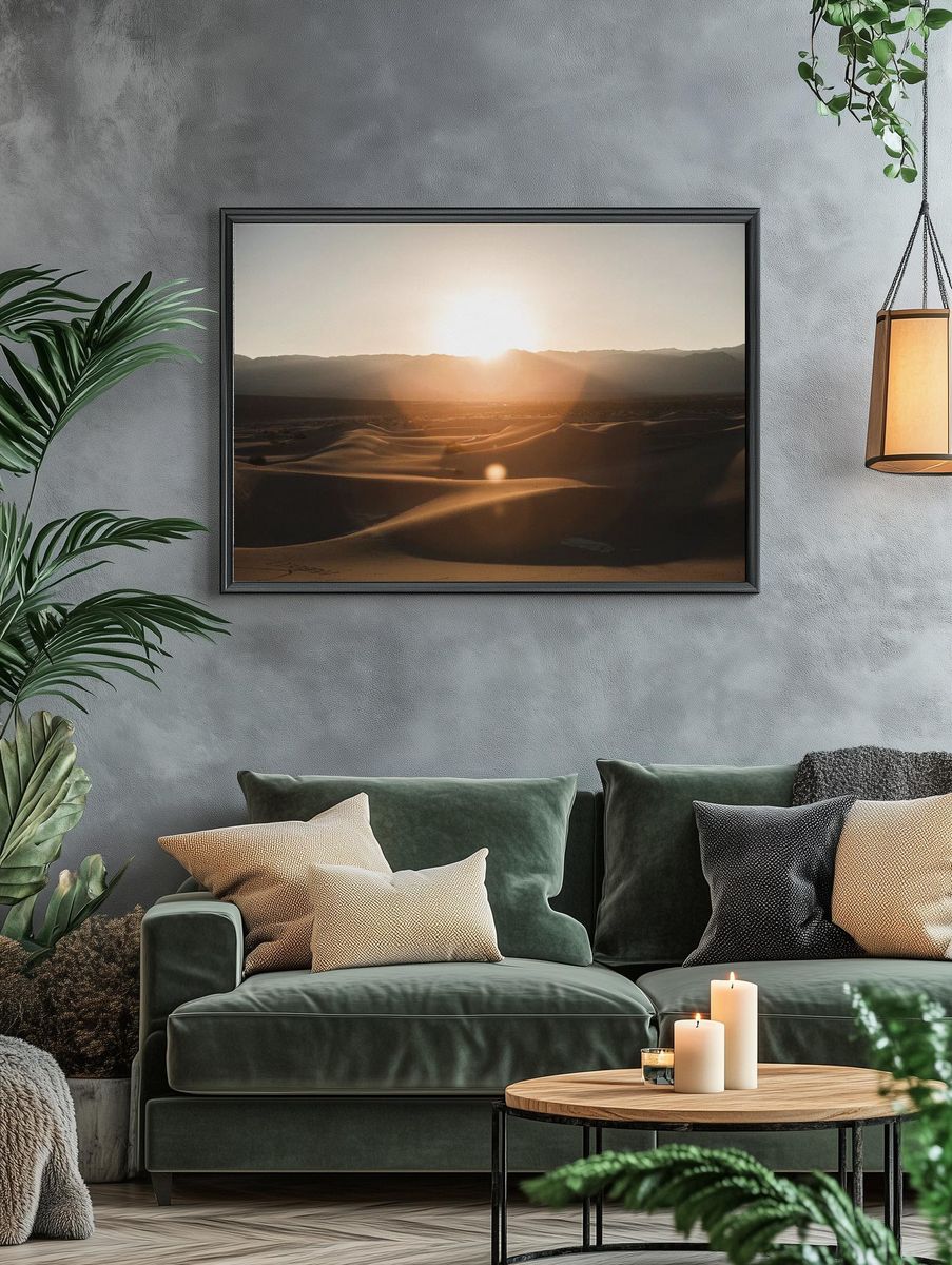 Desert Sunset Landscape Poster. — room view 4