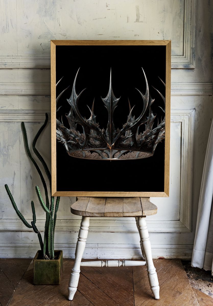 Dark Thorn Crown Illustration Poster. room preview