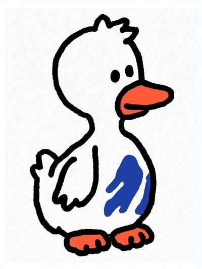 Playful Duck Illustration Poster. poster