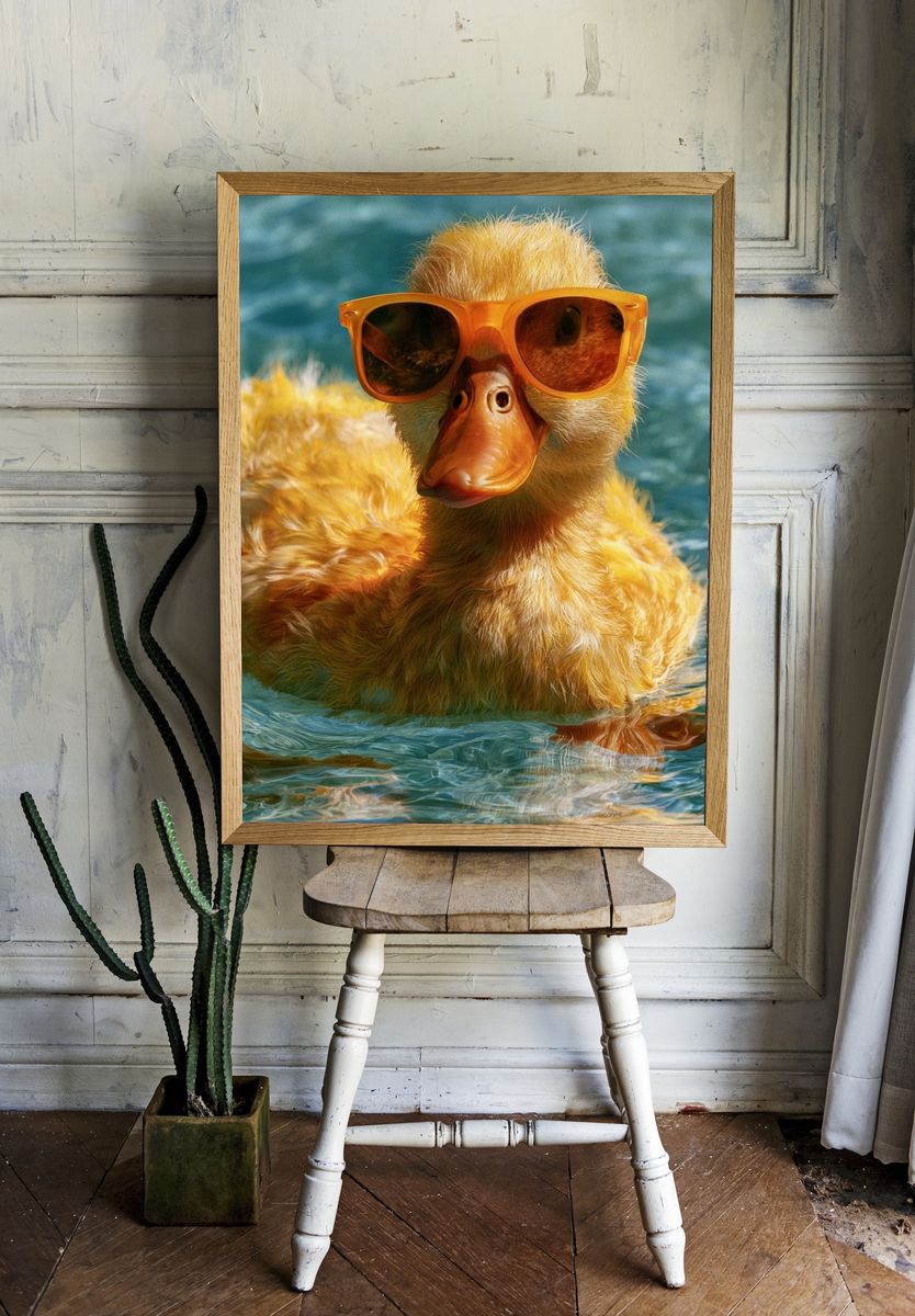 Cool Duckling in Sunglasses Poster. — room view 1