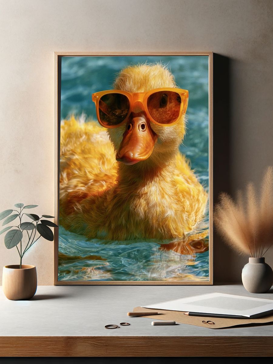 Cool Duckling in Sunglasses Poster. — room view 2