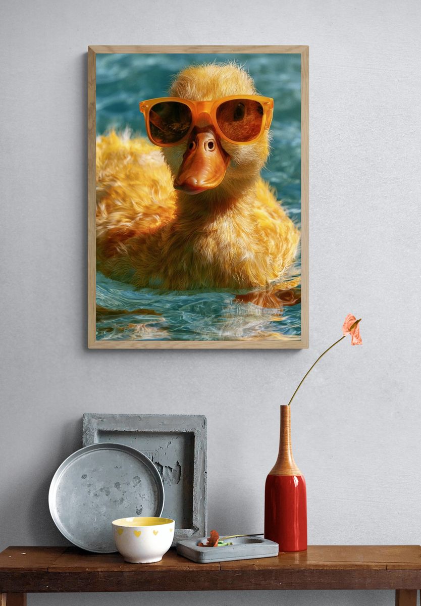 Cool Duckling in Sunglasses Poster. — room view 3