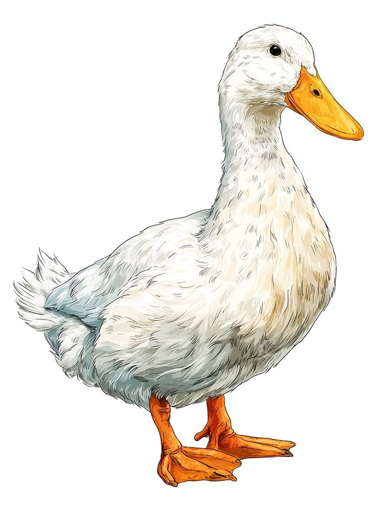 Cute Duck Illustration Poster. poster detail
