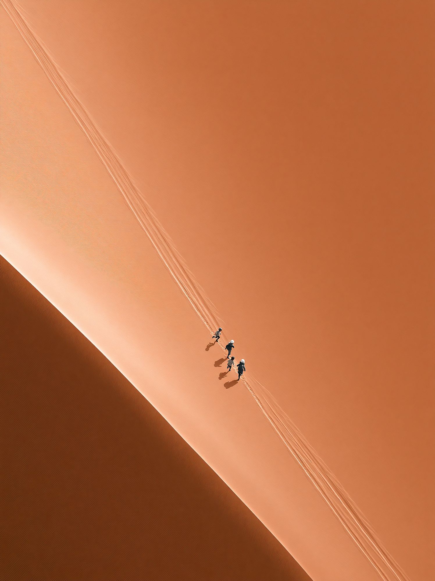 Desert Dune Hikers Photography Poster. poster detail