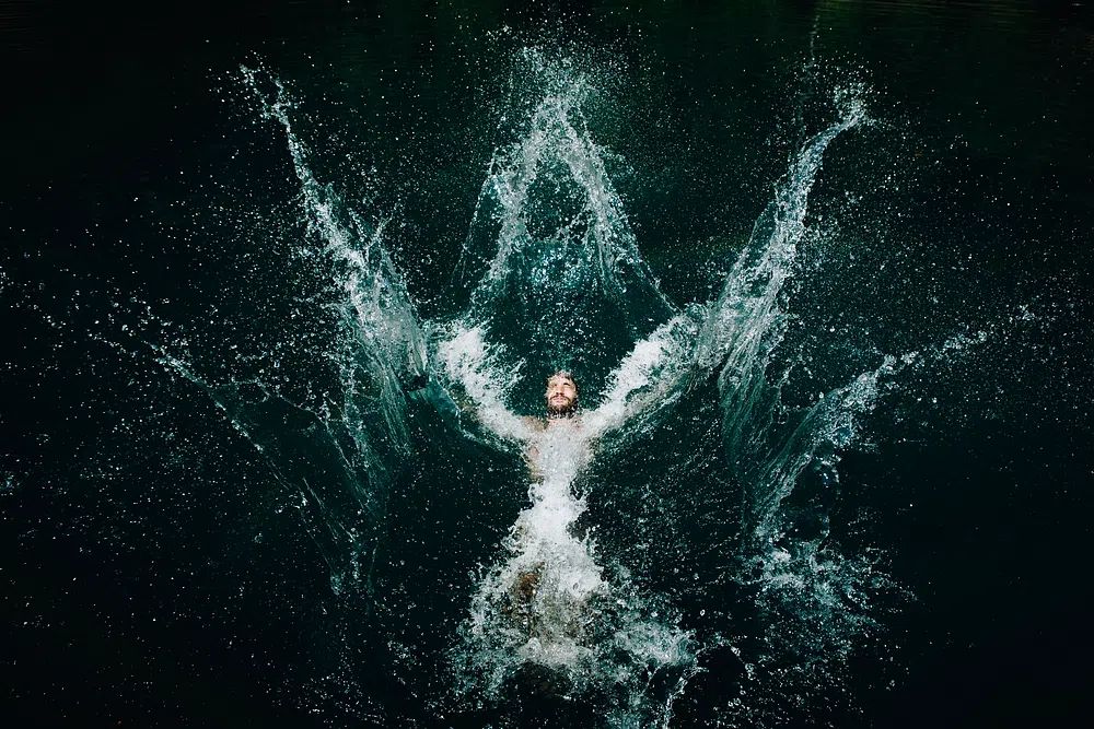 Man Diving into Water — Photography Print. poster detail