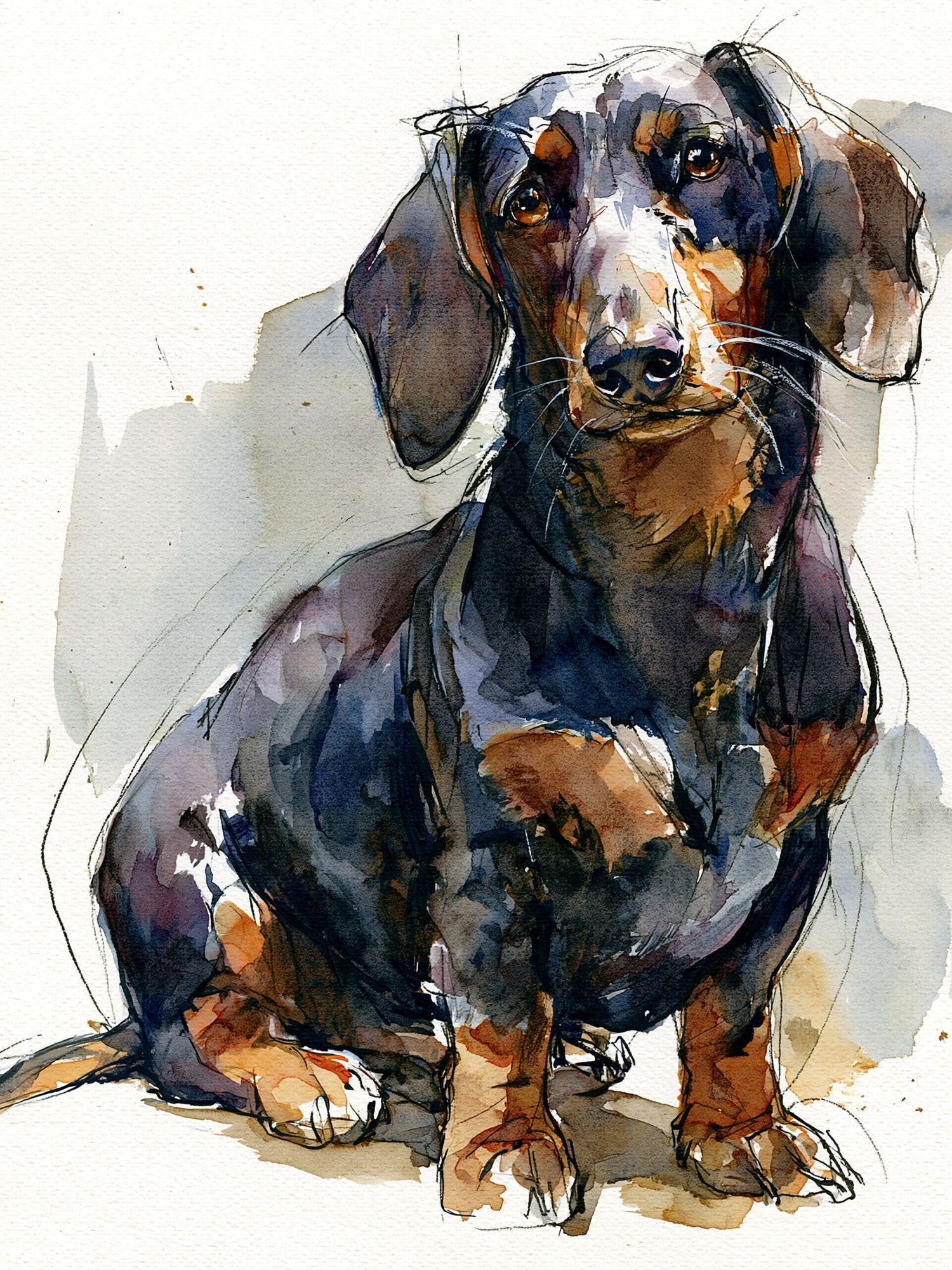 Dachshund Watercolor Poster. poster — animals art