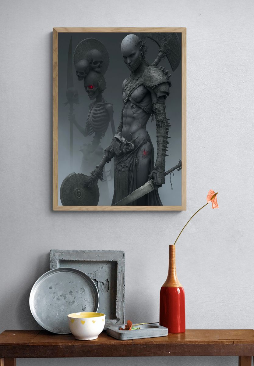 Dark Warrior Sculpture Print. — room view 3