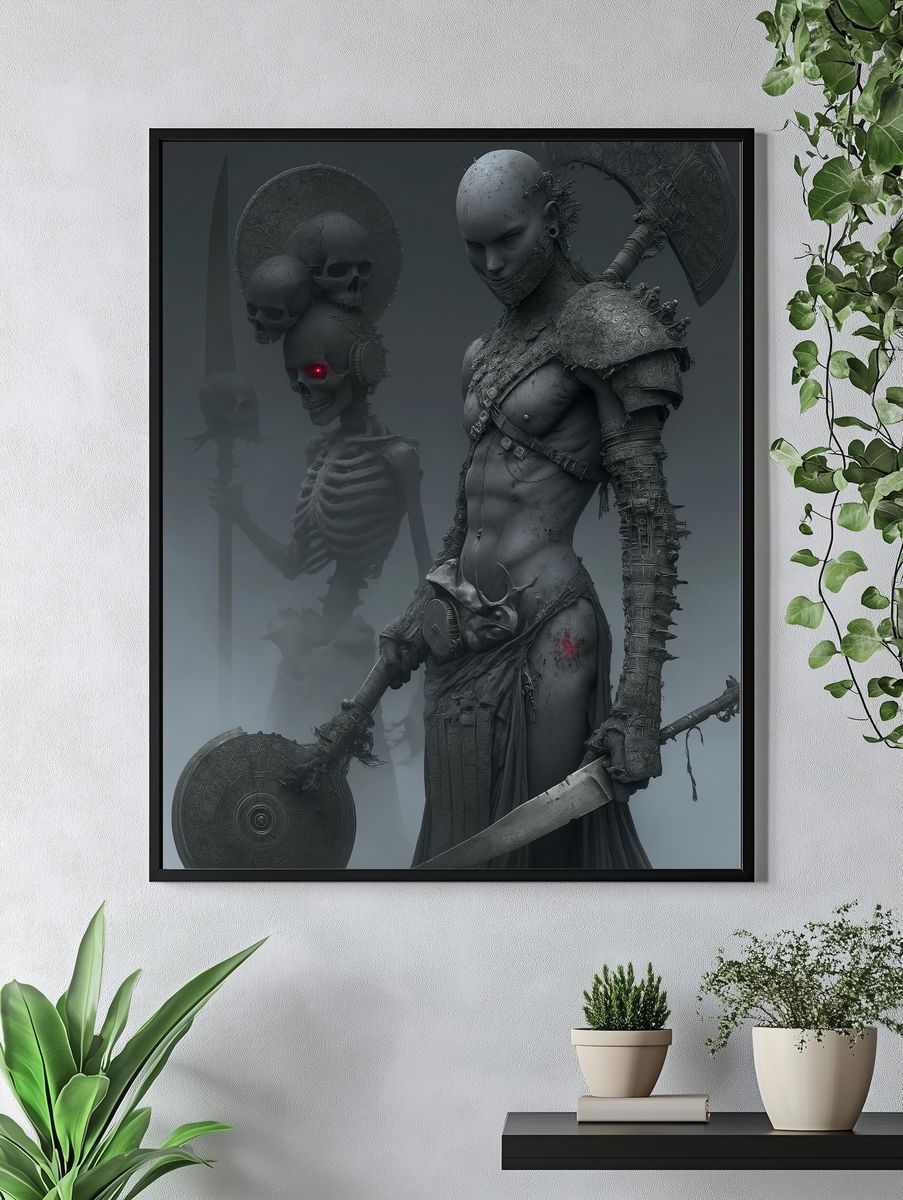 Dark Warrior Sculpture Print. — room view 4