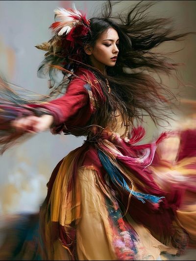 Dancing Woman Portrait Print. poster