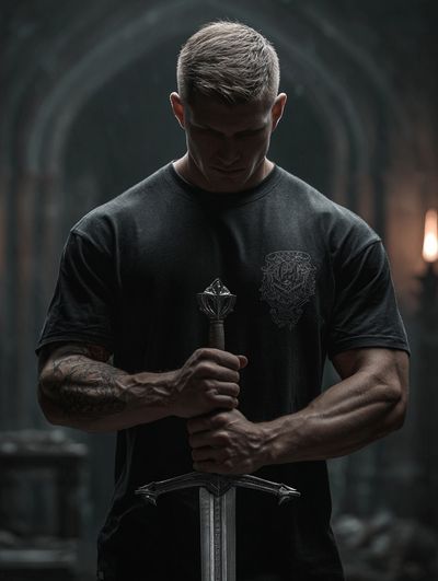 Dark Warrior Portrait Print. poster print